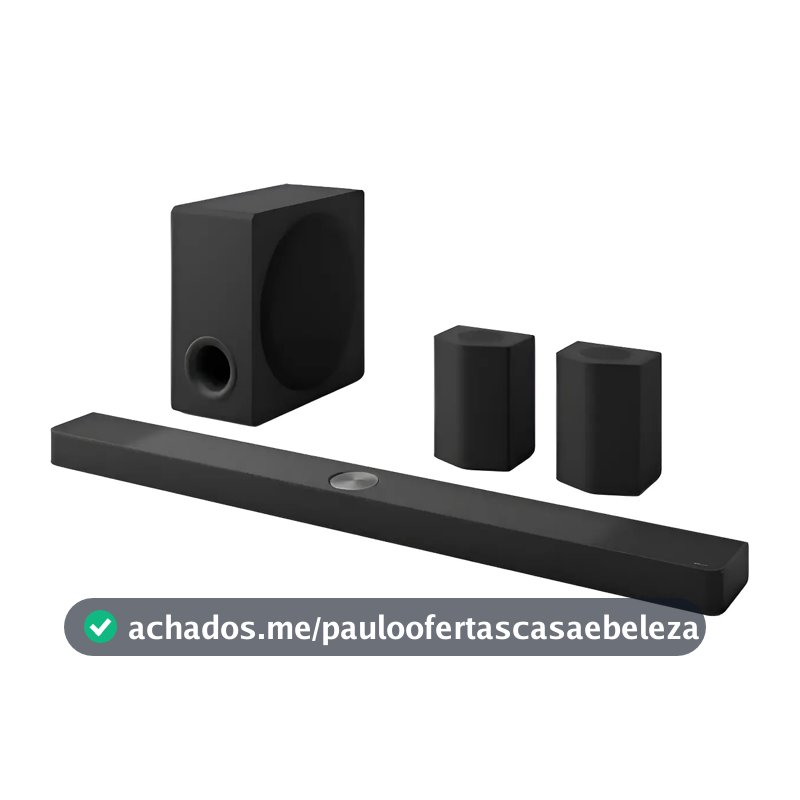 Soundbar LG S95TR Dolby Atmos, 600W, Som Potente e Imersivo, Subwoofer Sem Fio, Design Premium, Conectividade Avançada e Perfeita para Filmes e Entretenimento