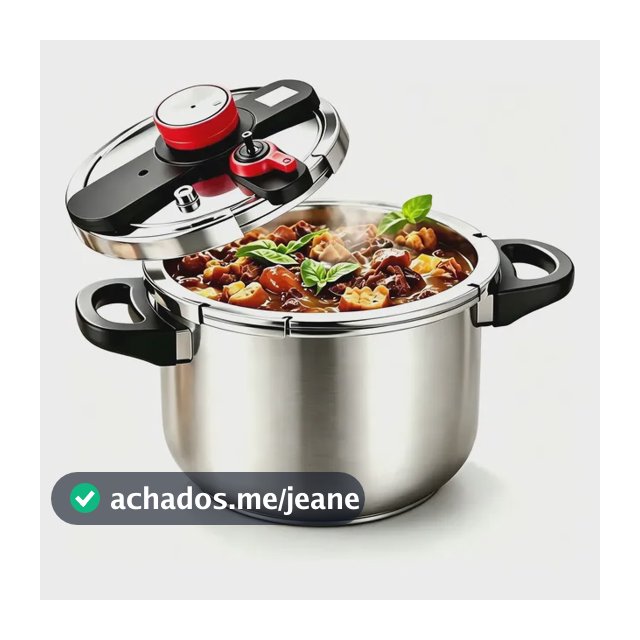 Panela De Pressão Inox Para Fogão A Gás E Indução 8 Litros Prateado