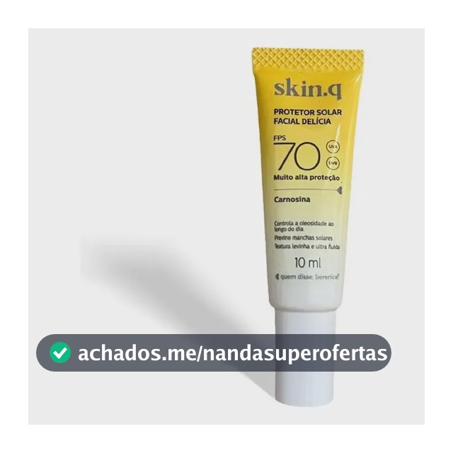 Protetor Solar Facial Delícia Fps 70 Skin.q  10ml