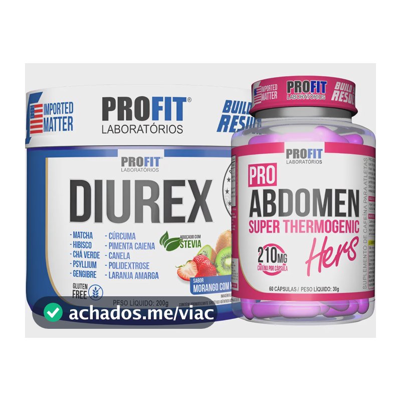 Kit Diurético Diurex 200g + Termogênico Pro Abdomen Hers Frutas Vermelhas