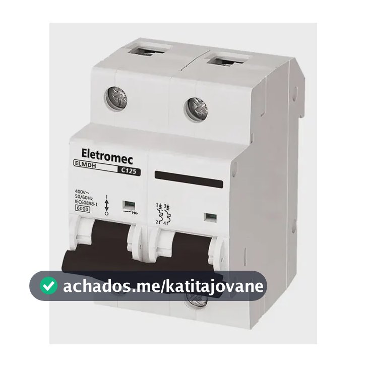 Disjuntor Bipolar 125a 240/415v Elmdh-2c125 Eletromec