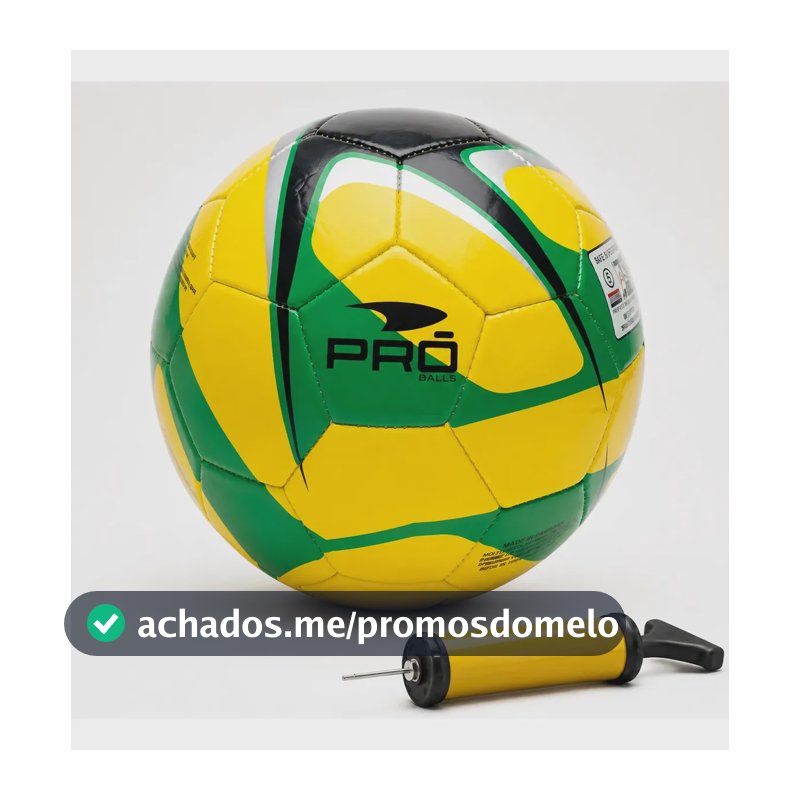 Bola De Futebol Com Bomba Enchimento Treino Campo Gramado Amarelo