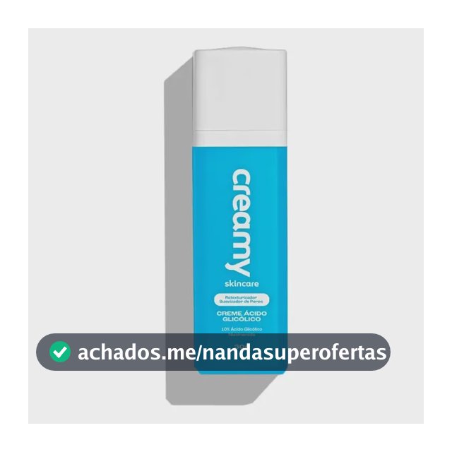 Creamy Skincare Ácido Glicólico 30g | Reduz Poros Dilatados, Melhora A Pele, Hidratação Profunda E Intensa, Controla O Brilho Excessivo | Todos Os Tipos De Pele, Noturno
