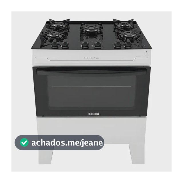 Fogão Itatiaia Electra Glass Plus de 5 Bocas Branco com Mesa de Vidro e Bivolt