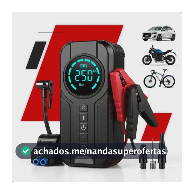 Auxiliar de Partida Carregador Bateria Com Compressor de Ar Emergência Portátil Veicular Floots Automotivo