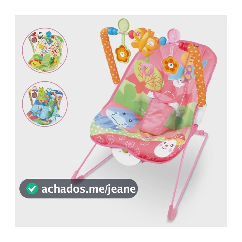 Cadeira De Descanso E Balanço Para Bebê Musical Vibratória Rosa