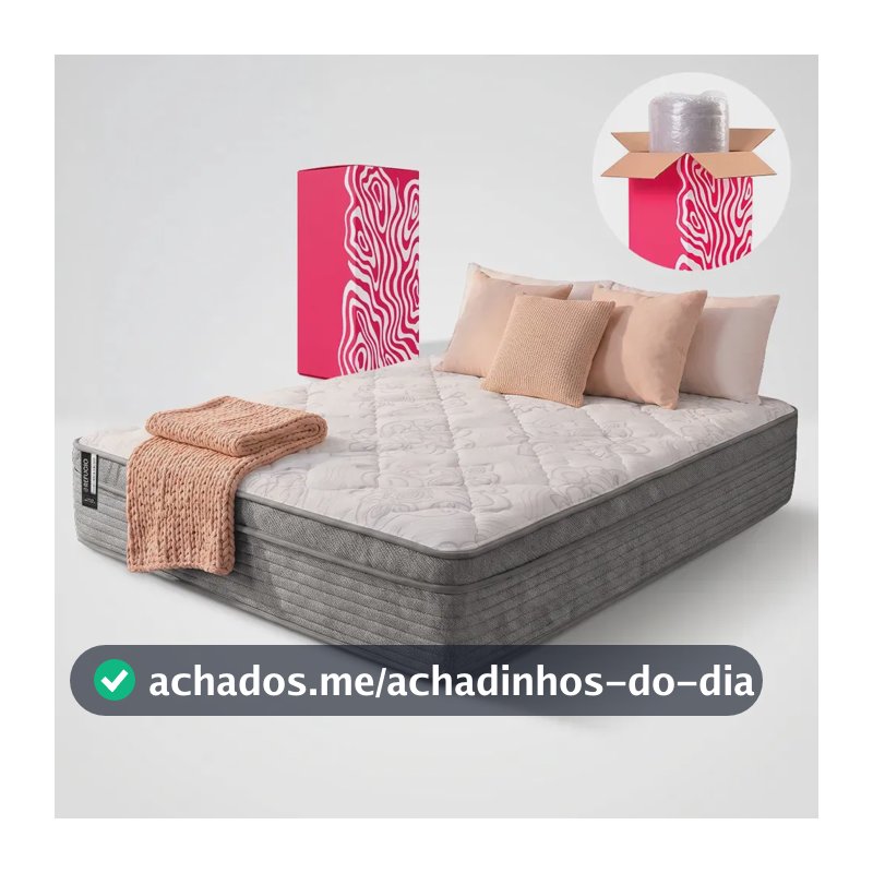 Colchão Casal Molas Ensacadas a Vácuo 138x188cm Refúgio Cama inBox