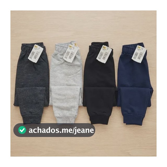 Calça Kyly Moletom Flanelado Infantil Punho 4/8 Kit 4 Peças
