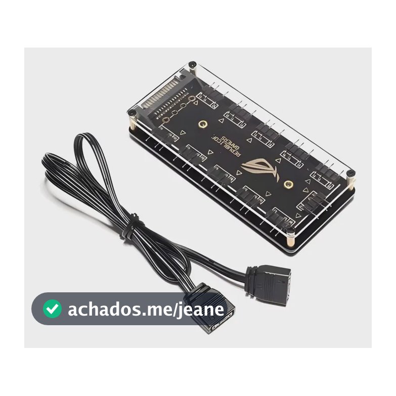 Hub Controlador Argb 5v 3 Pinos Multi Fans Até 10 Fans