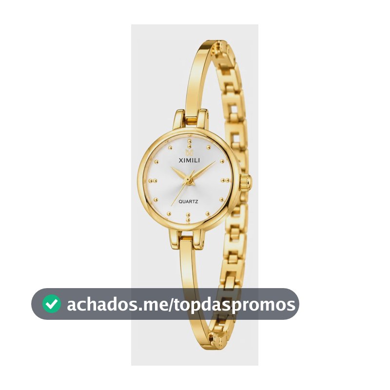 Relógio Feminino Bracelete Dourado Quartz Elegante Dourado