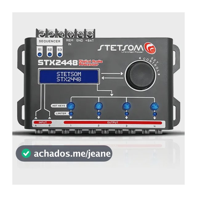 Processador de Áudio Digital Automotivo Stetsom STX2448 com Crossover e Equalizador