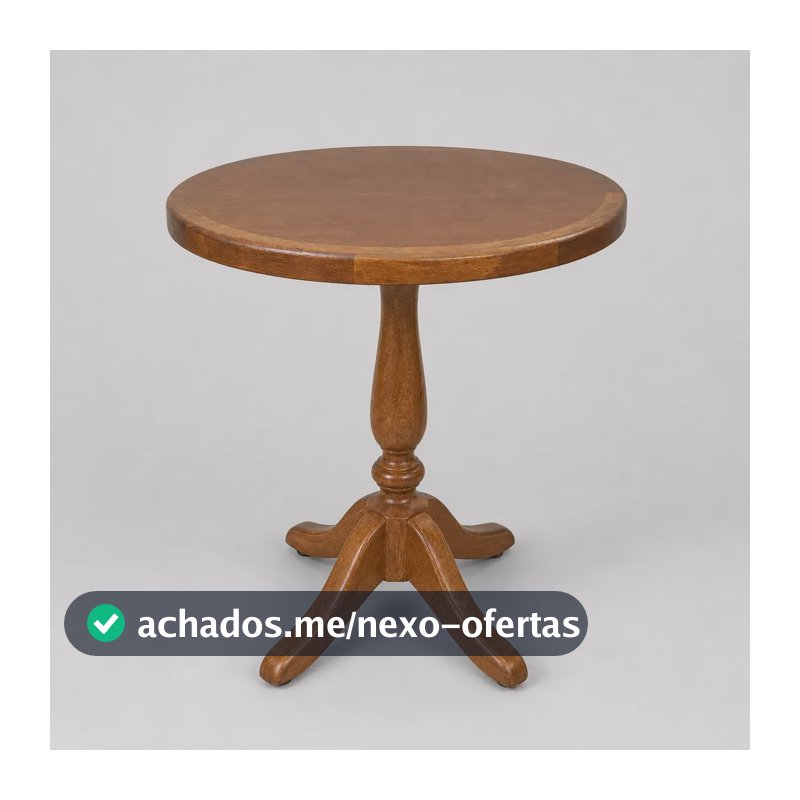 Mesa Lateral Vintage Pé Torneado Castanho Castanho