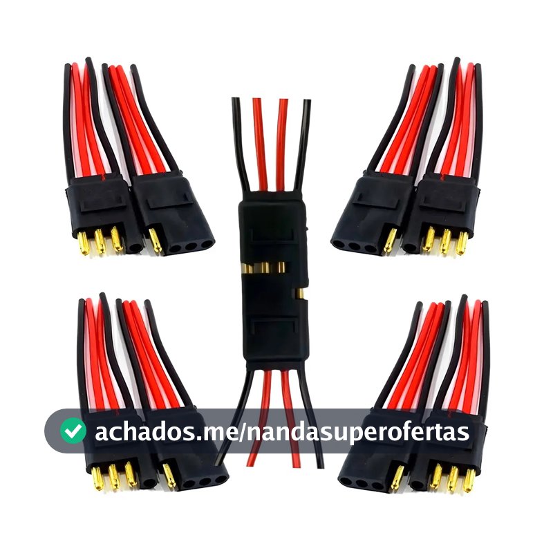 Plug Tomada Conector Soquete 4 Vias Fio 4mm Com 5 Unidades