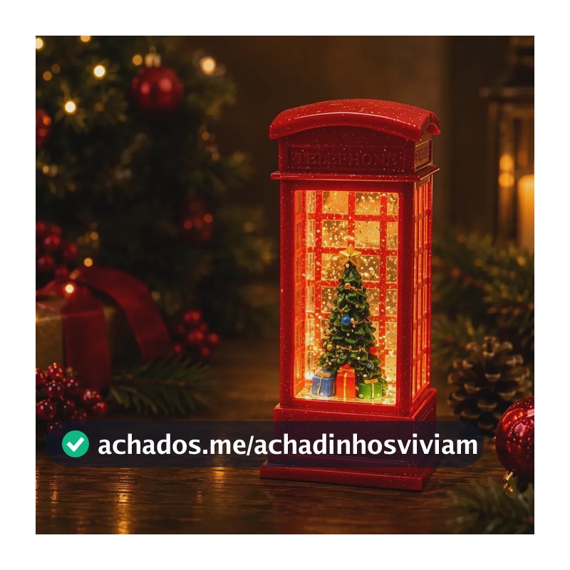 Enfeite Natal Cabine Decoração Luz Led Brilho Natalina Arvore De Natal 1.5v