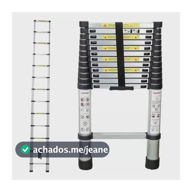 Escada Telescópica Alumínio 15 Degraus Extensiva 4,40m Alumínio
