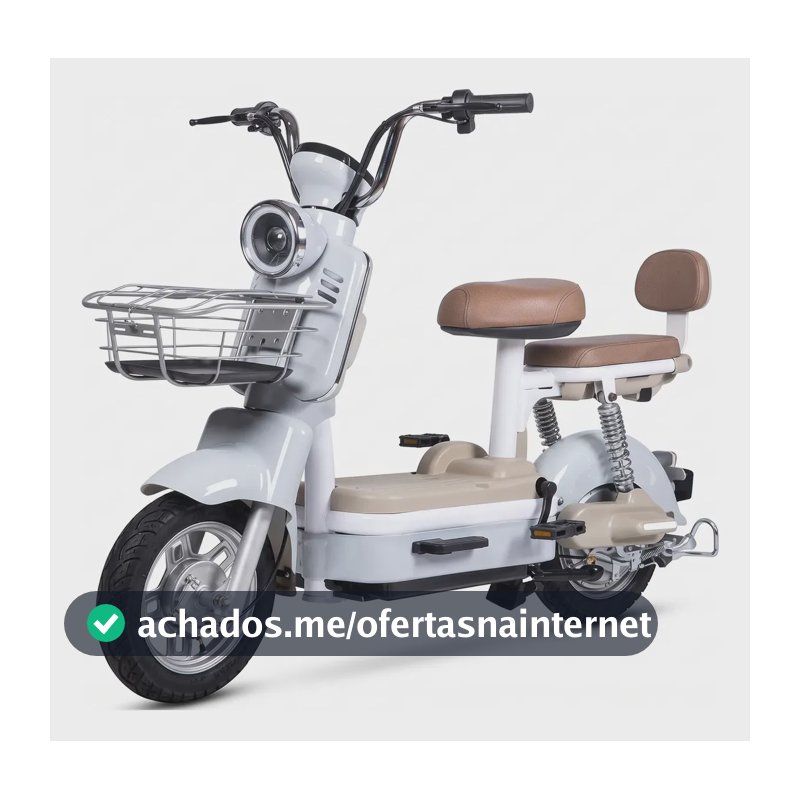 Bike Elétrica Motinha Motorizada 550w 32km/h 48v 12ah Cinza Cinza