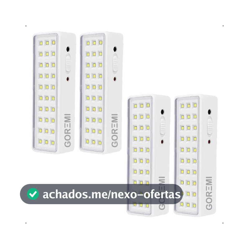 4 Luminária Emergência Lâmpada 30 Leds Recarregável Bivolt Branco-frio