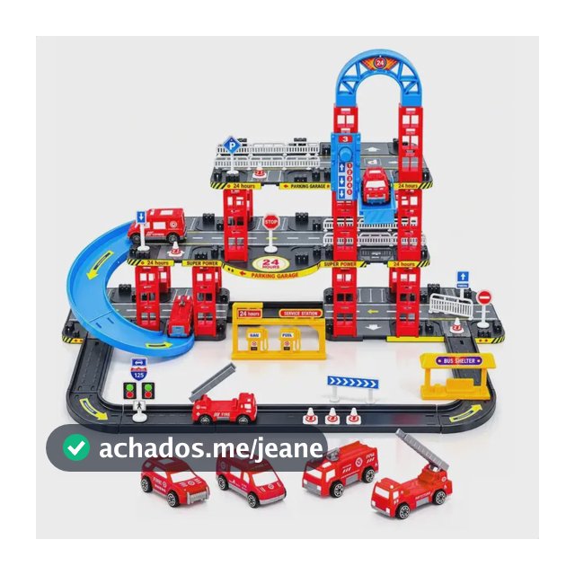 Pista De Carrinhos Bombeiros Brinquedo Infantil Corrida Vermelho