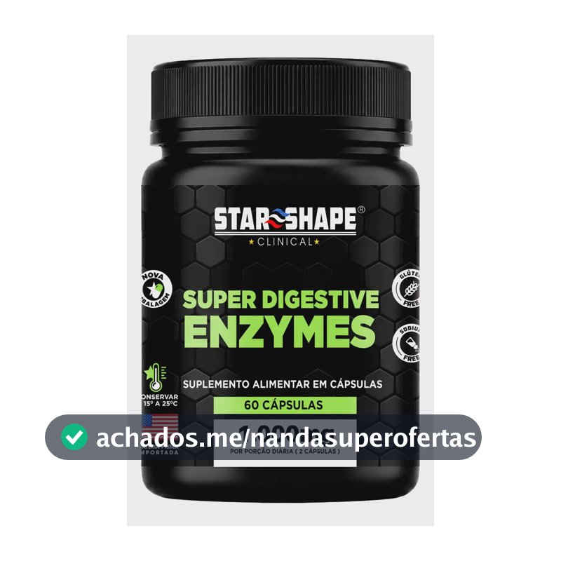 Enzimas Super Digestivas 1000mg - 60 Cápsulas - Star Shape Sem Sabor