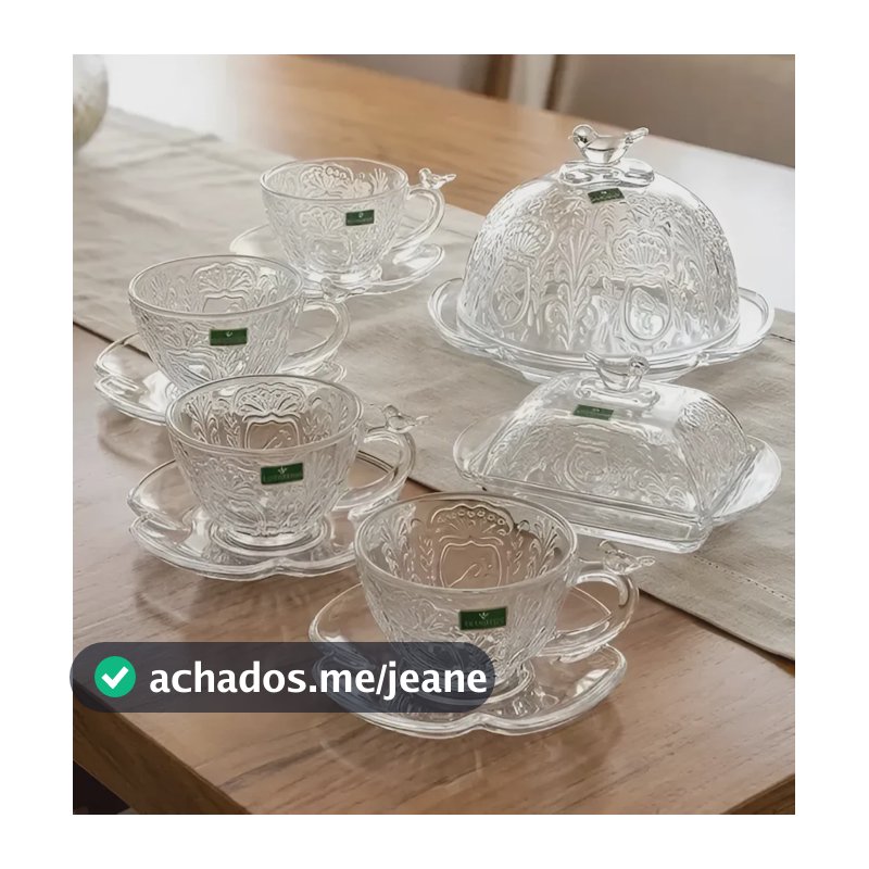 Aparelho da L'hermitage Em Cristal Canary Bird Com 10 Peças Mesa Posta Cafe Chá Da Manhã Tarde Luxo