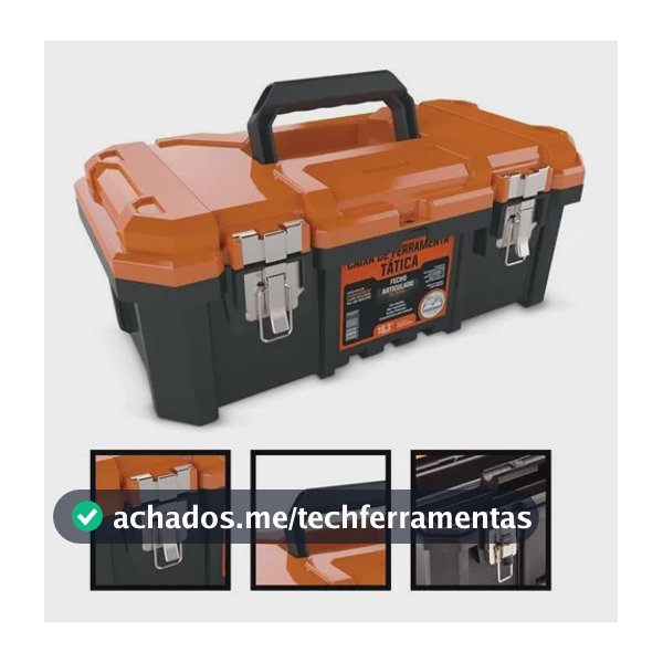 Caixa De Ferramentas Tática 18.3pol. - 013601026 - Metasul Cor Laranja/Preto