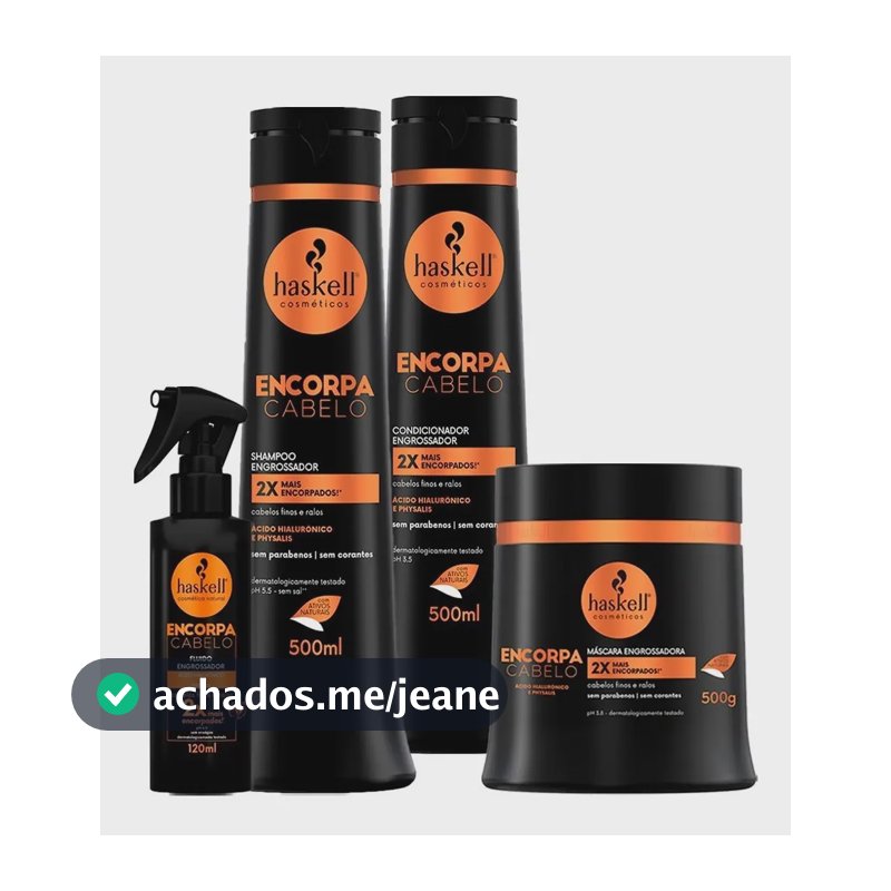 Kit Encorpa Haskell Sh+ Cond + Másc. 500ml + Fluído + Brinde
