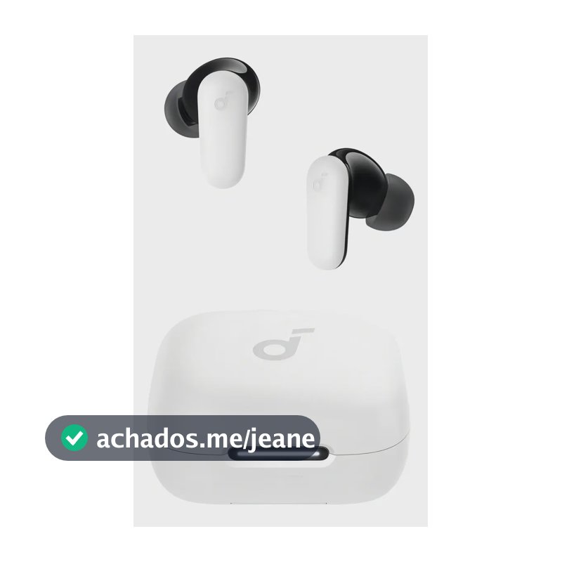 Fone de Ouvido Bluetooth 5.4 soundcore P30i da Anker, Cancelamento de Ruído Adaptativo, Graves Poderosos, 45H de Reprodução, Estojo 2-em-1 com Suporte para Celular, IP54, Fone sem fio TWS, Branco