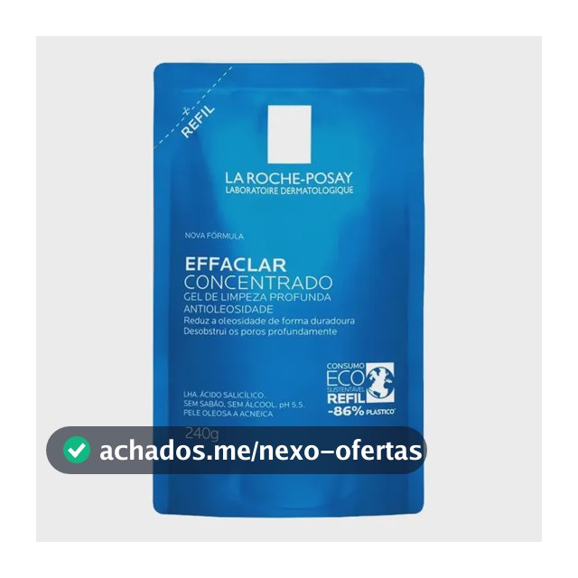 Gel de Limpeza Facial Refil para Pele Oleosa e Acneica com Ácido Salicílico, LHA e Zinco de Limpeza Profunda e Controle Duradouro da Oleosidade Effaclar La Roche-Posay 240g
