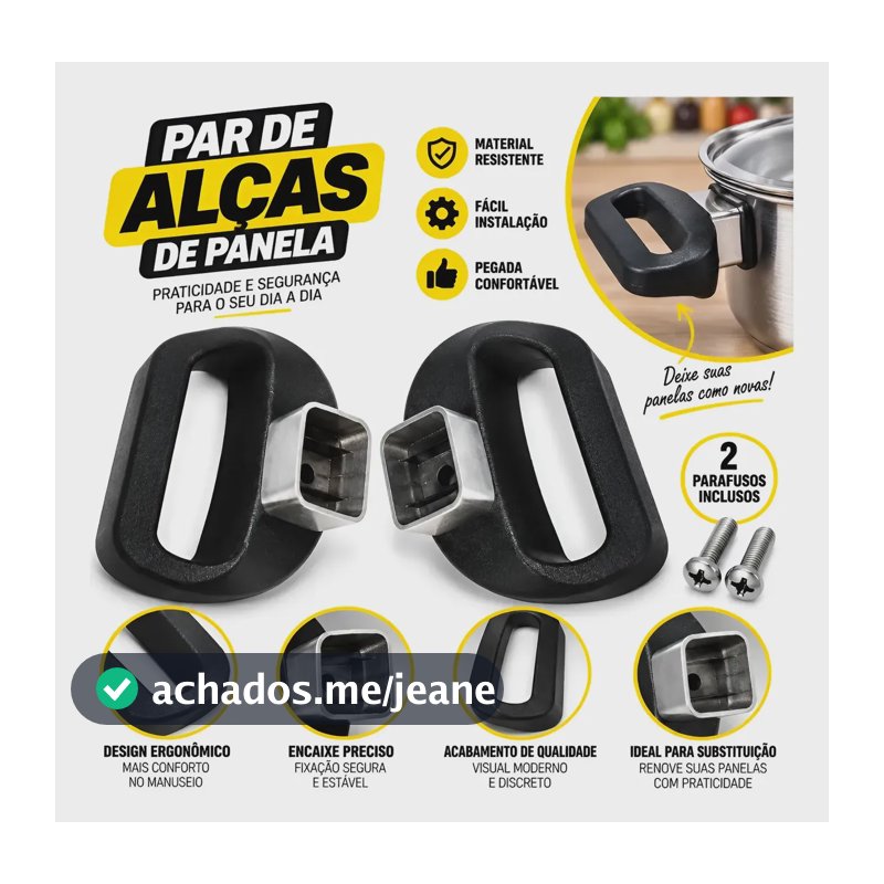 Alça Pegador Lateral Resistente Panela Universal 02 Unidades