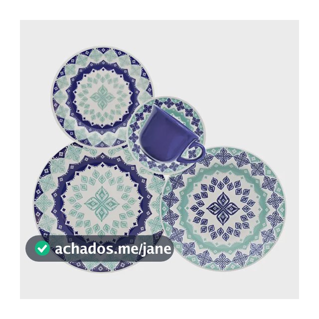 Aparelho De Jantar Oxford Cerâmica Lola 20 Pç Cor Estampado