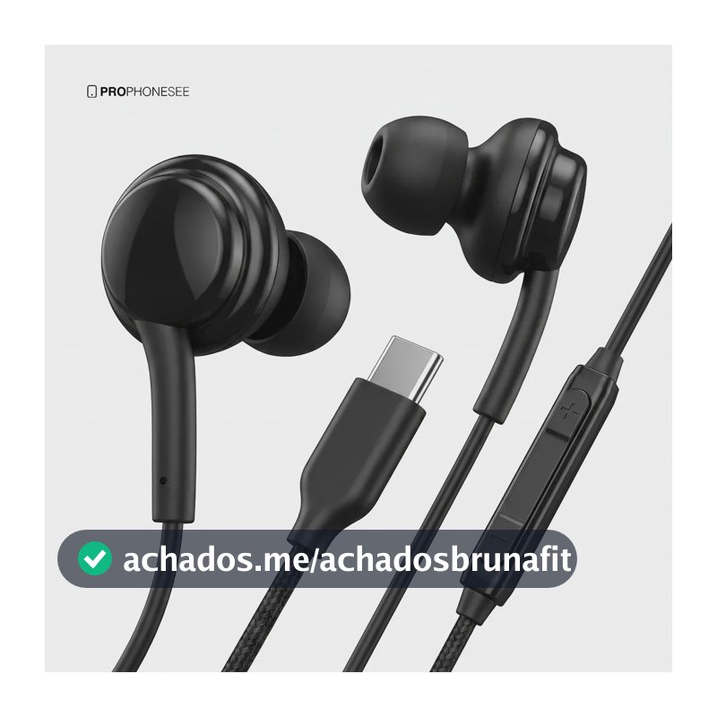 Fone De Ouvido Com Fio USB Entrada Tipo C Compatível Com Iphone 15 16 17 Samsung S24 S25 S26 Android Xioami C Microfone Estéreo Anti Ruido Integrado De Conexão Profissional Direta Controle De Volume
