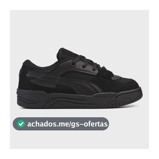 Tênis Puma 180 Skate Robusto Confortável Macio Camurça Black