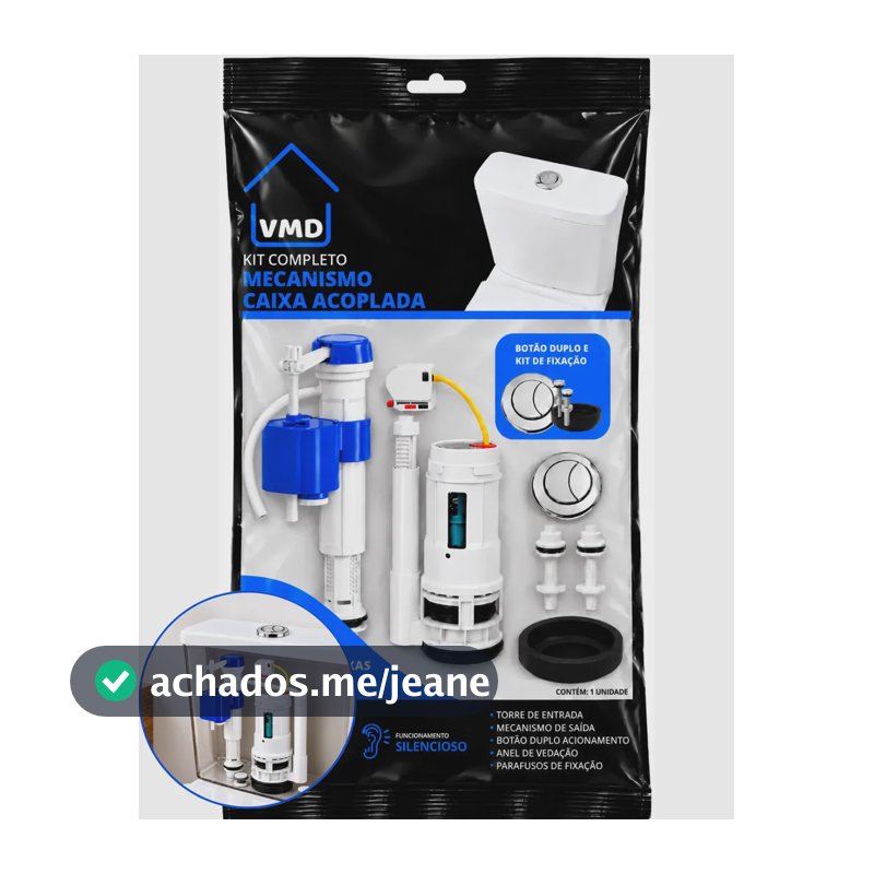 Kit Mecanismo Descarga Caixa Acoplada Duplo 3/6L Reparo Completo Botão Universal Tipo Para Bacia Vaso Sanitário Louça Privada Acionador Superior Banheiro Casa Residencial Comercial Vmd Homecenter