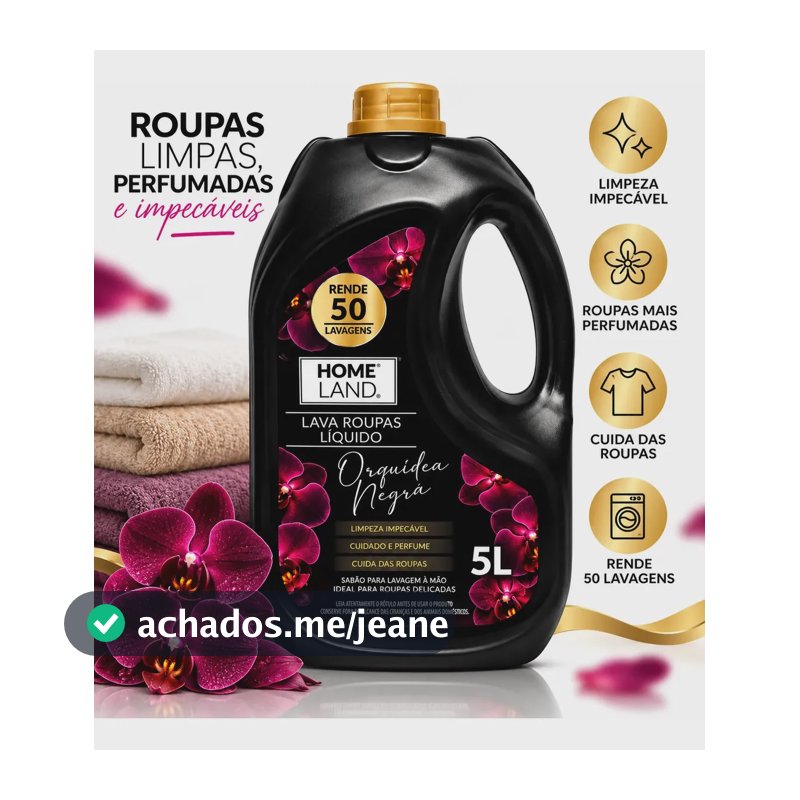 Sabão Líquido Lava Roupas Home Land Orquídea Negra 5 Litros