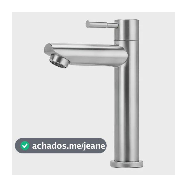 Torneira Para Banheiro Inox Baixa Amazonas Pingoo.casa Prata Prata