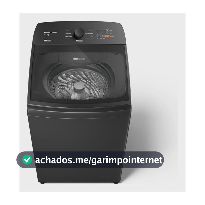Máquina de Lavar Brastemp 14Kg Cinza Smart Sensor- BWJ14A9