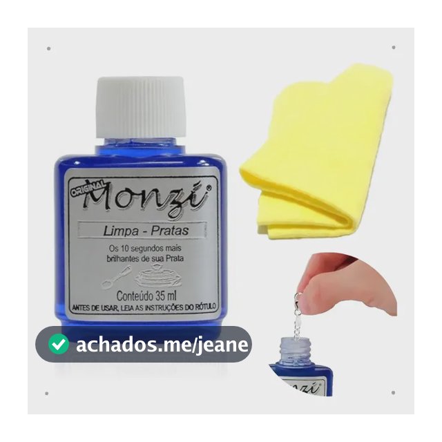 Kit 1 Monzi 35 Ml Limpa Prata 1 Flanela Magica Original