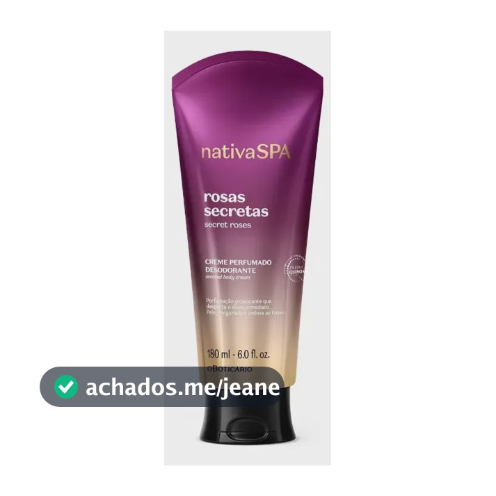 O Boticário Creme Perfumado Desodorante Corporal Nativa Rosas Secretas 180ml