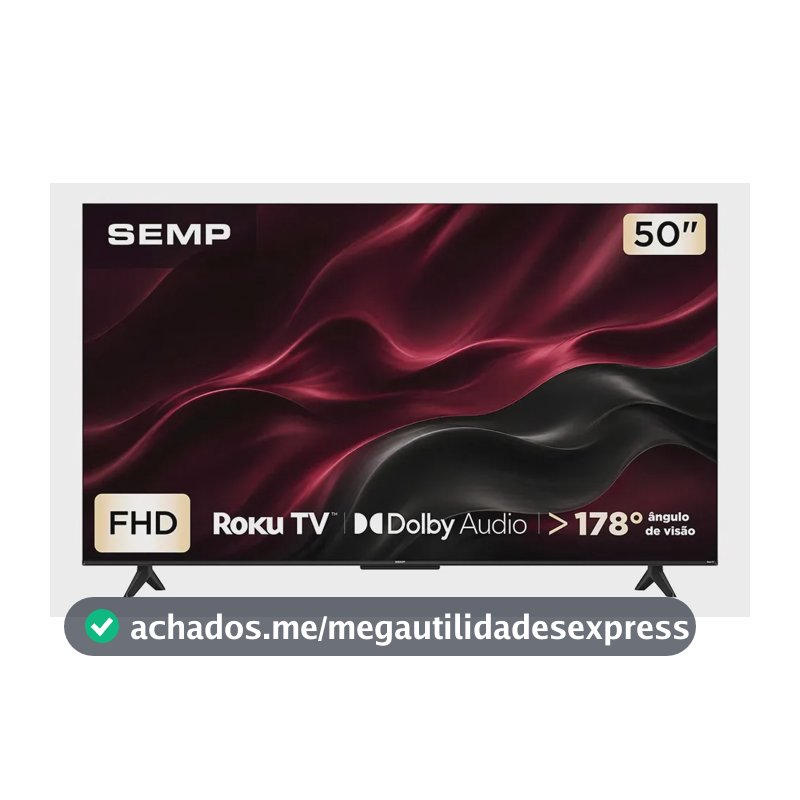 Smart Tv Semp 50 Polegadas Led Full Hd S42r Roku Tv Wi-Fi Dolby Audio Brilho Até 240 Nits 50s42r