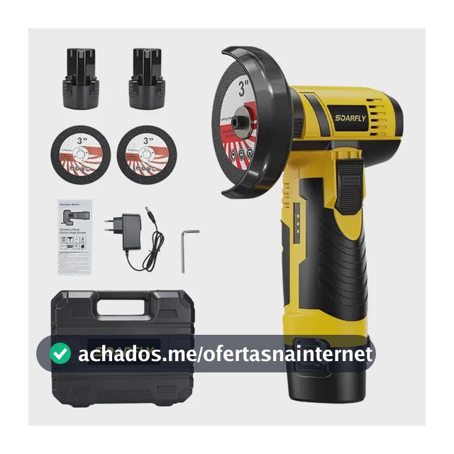 Esmerilhadeira Angular Lixadeira Portátil Sem Fio 2bateria Amarelo 127/220v