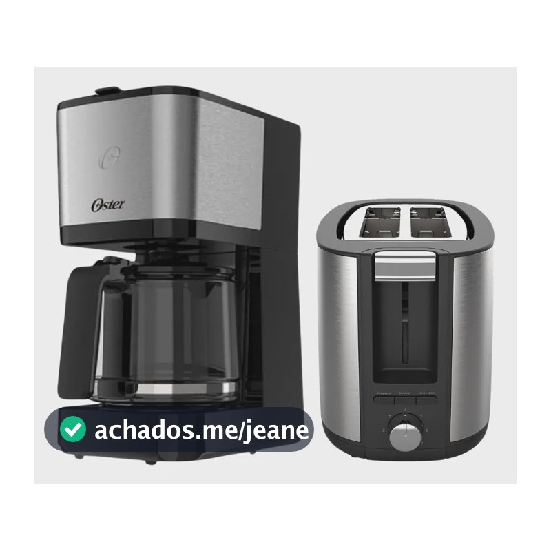 Kit Oster Cafeteira Elétrica Ocaf600 E Torradeira Otor600 Preto/inox 110v