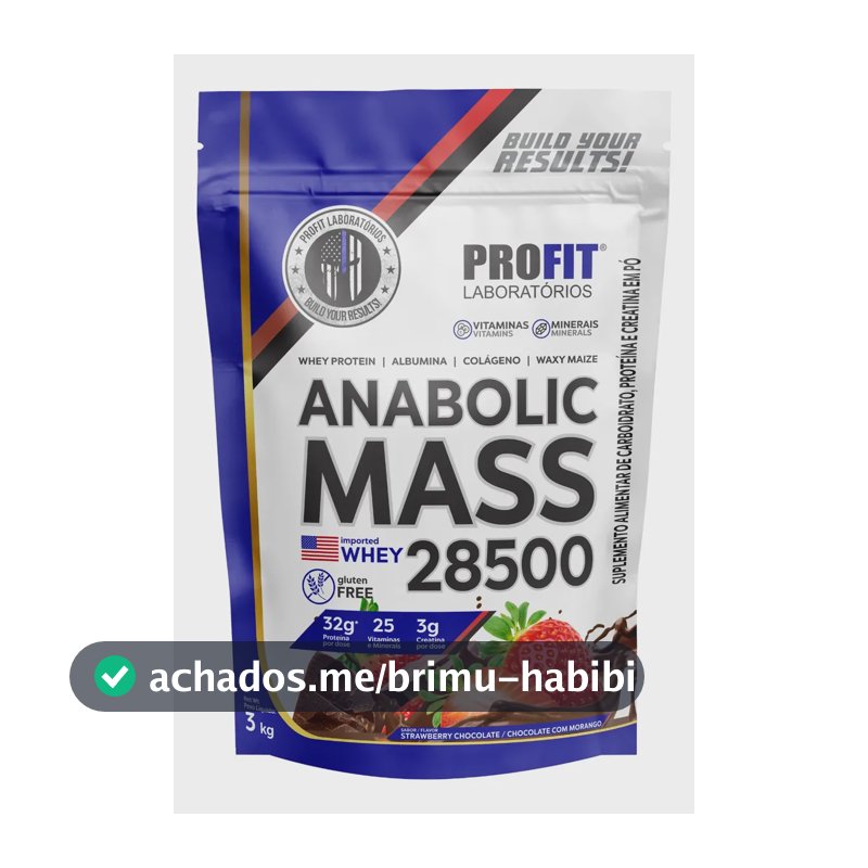 Profit Laboratórios Hipercaloricos Proteínas Anabolic Mass 28500 Po Chocolate/morango
