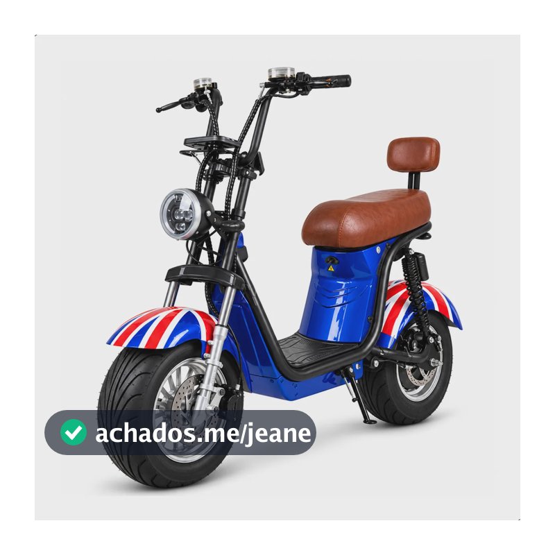 Bicicleta Scooter Bike Elétrica X13 Até 32km Aut 45km 1000w Azul 10