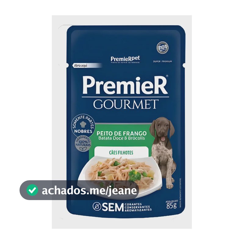 Ração Úmida Premier Peito Frango Cão Filhote Super Premium 85g