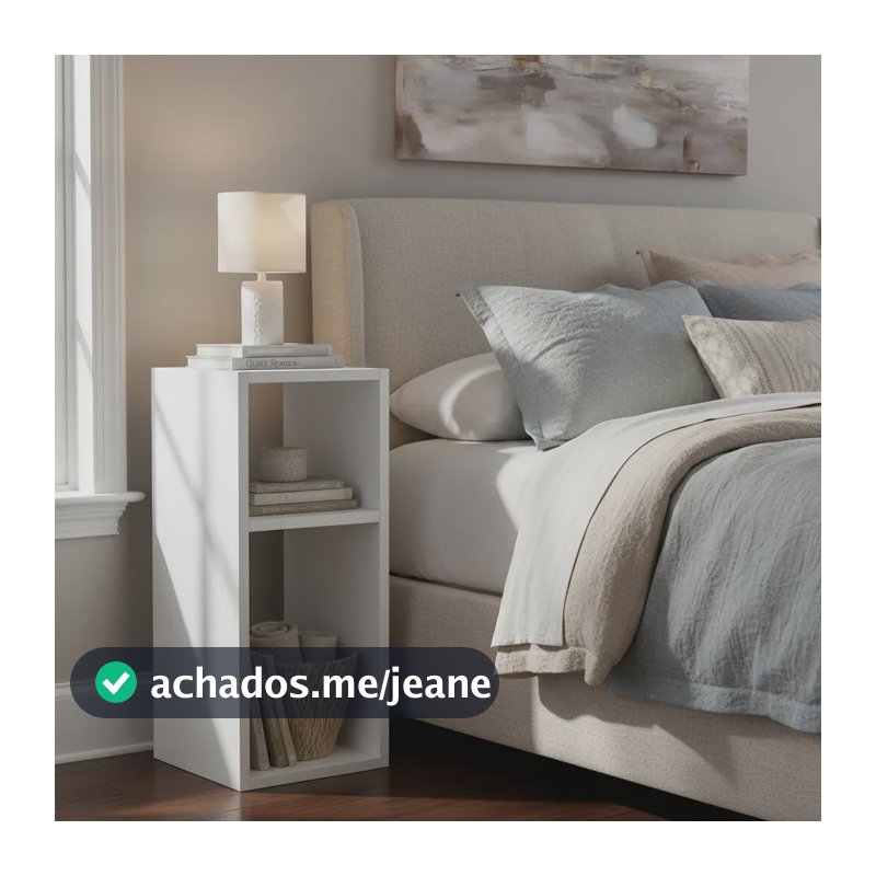 Mesa De Cabeceira Safira Pequena 20x20x60cm Branco Quarto Sala