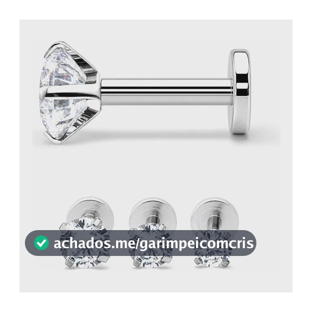 Piercing Tragus Flat Helix Labret Pedra Zirconia 2 3 E 4 Mm