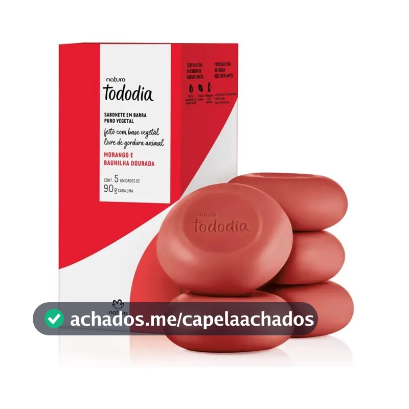 Sabonete Em Barra Tododia Morango E Baunilha Dourada 5un 90g