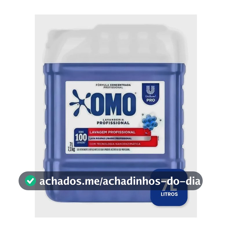 Lava Roupas Líquido Omo Lavanderia Profissional Lavagem 7 L