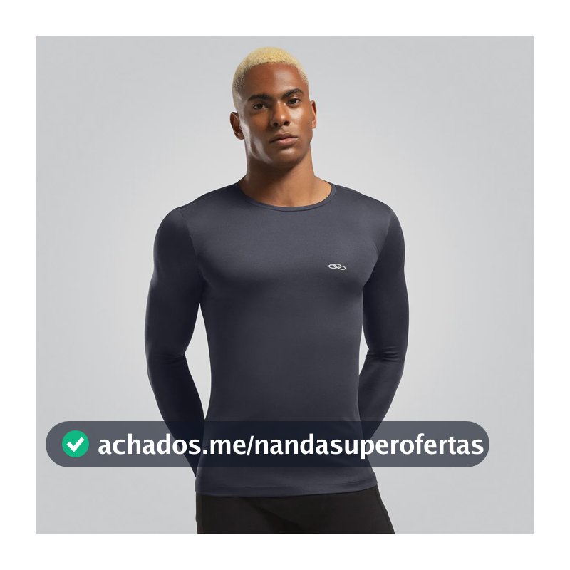 Camiseta Academia Masculina Essential Manga Longa Olympikus Marinho M