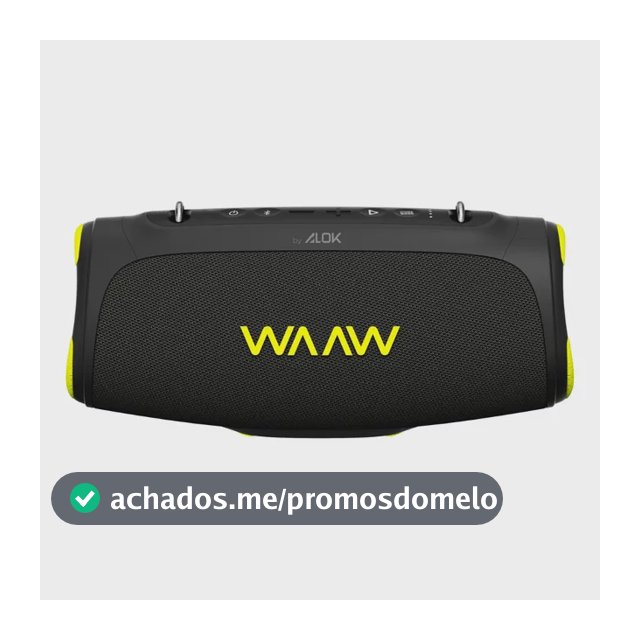 Caixa De Som Bluetooth Waaw By Alok Boom 110 Prova D'água Preto 127/220v
